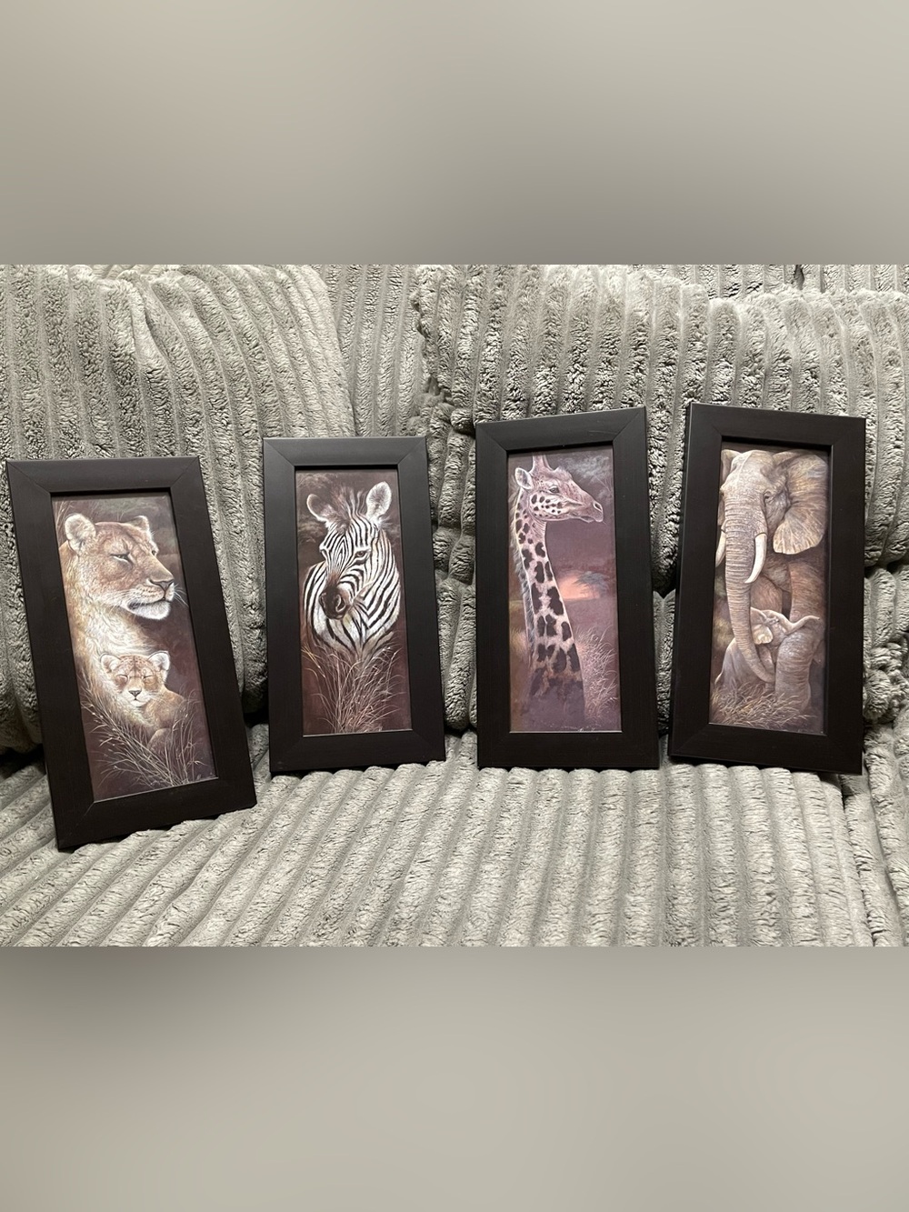 Black Framed Wall Art Set of Four- Stylish Animal Prints
